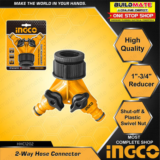 【Footprint】 INGCO Plastic Hose 2-Way Garden Hose Connector HHC1202 ?BUILDMATE? IHT