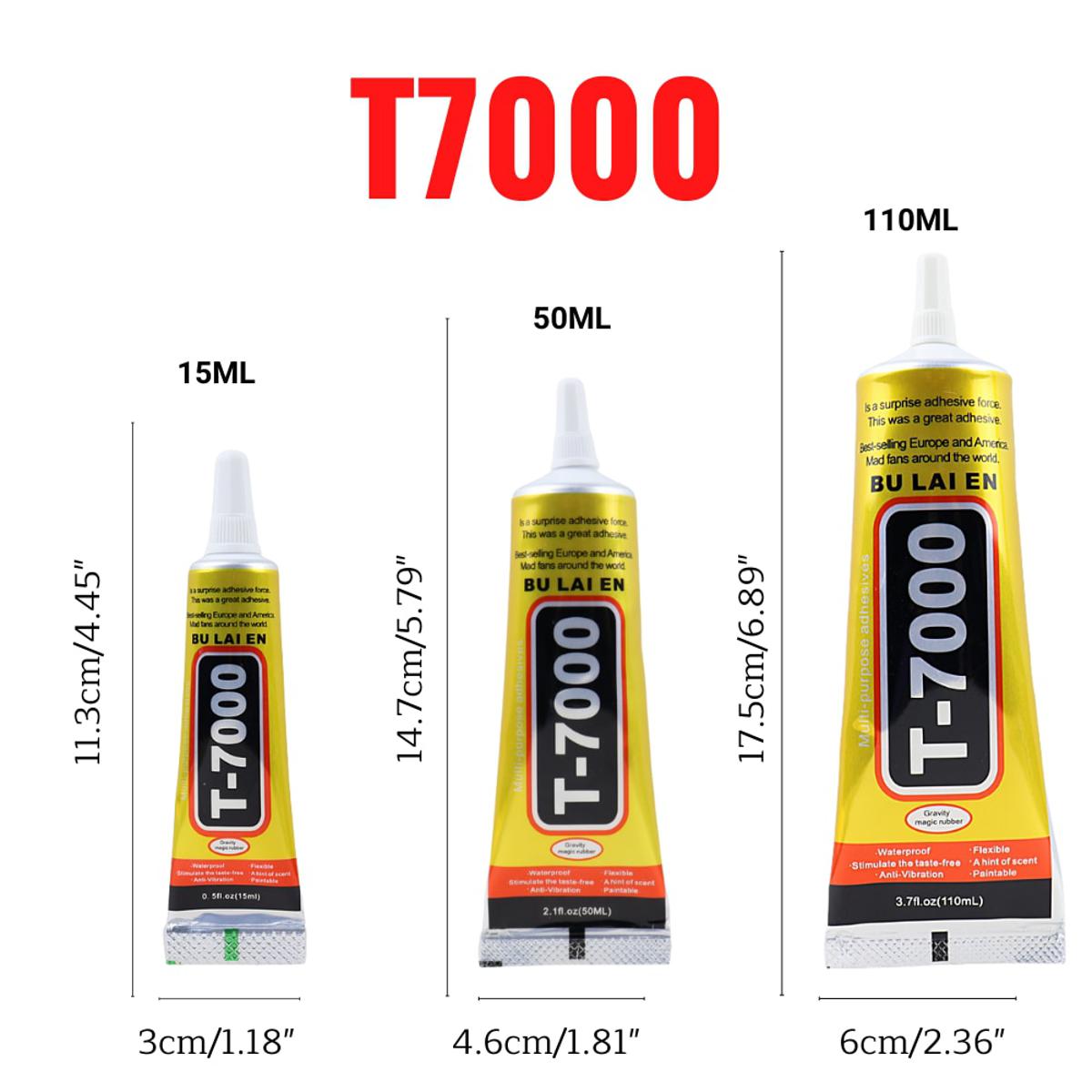 【HOT】 15ML 50ML 110ML Bulaien T7000 Black Contact DIY Glue Repair Adhesive With Precision Applicator Tip