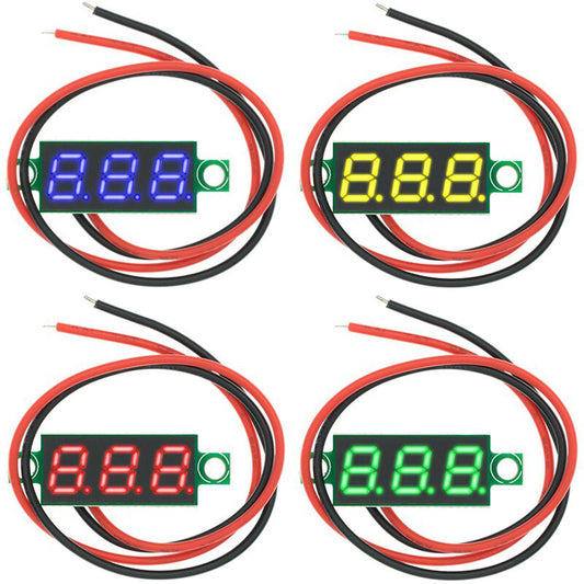 0.28 Inch 2.5V-40V Mini Digital Voltmeter Voltage Tester Meter Red/Blue/yellow/green LED Screen Electronic Parts Accessories