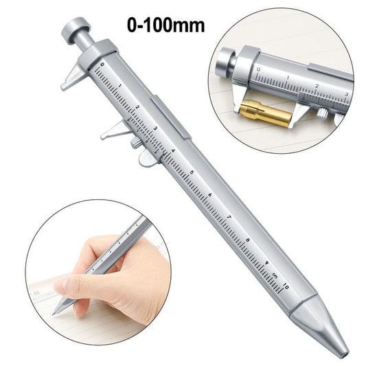 1 Pce Multi-function Vernier Caliper 0-100 Mm Measuring Tool ABS Ruler 0.5 Mm  Pen Ballint Pen Multi-function Ballint Pen