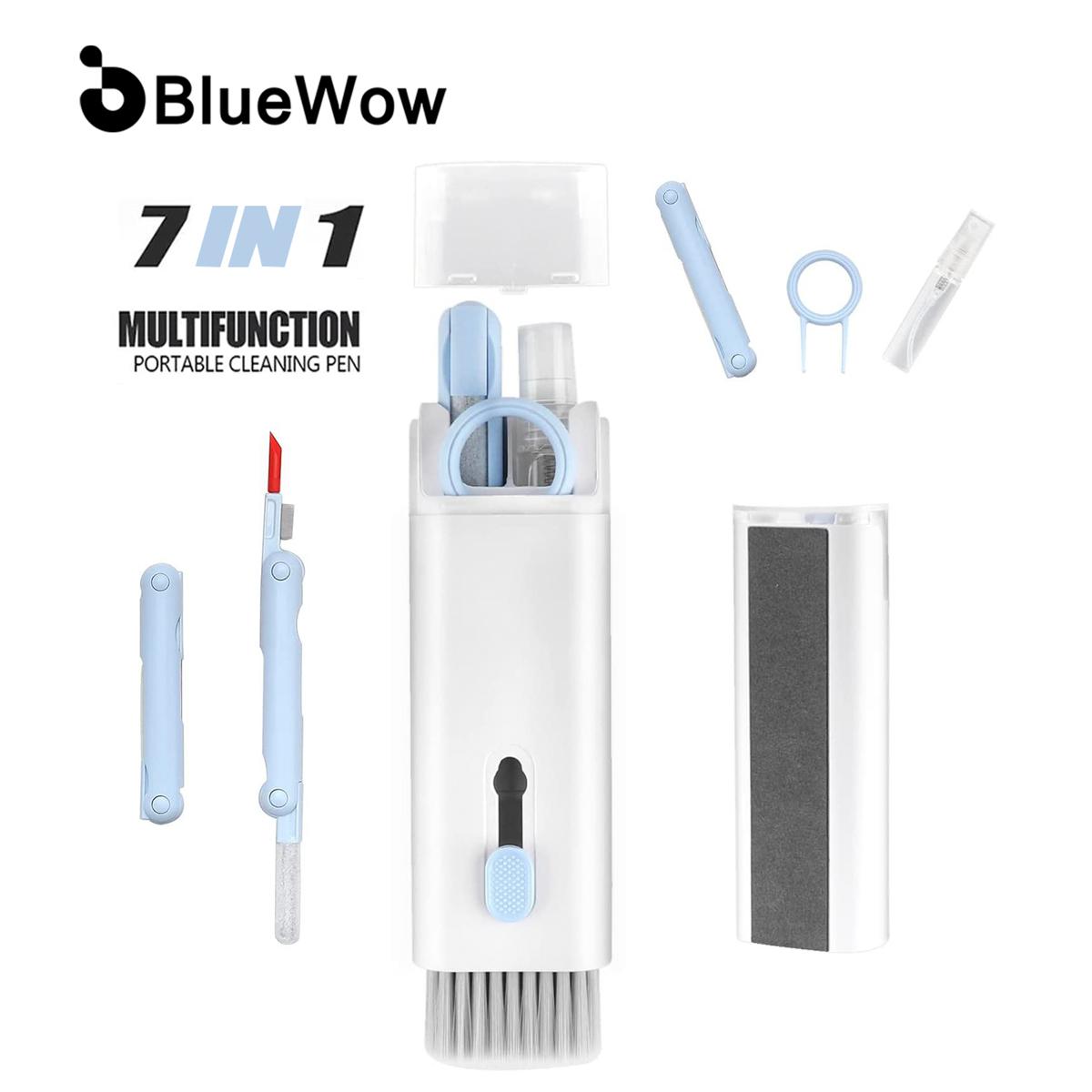 (For Earphone)BlueWow 7-in-1 Computer Keyboard Cleaner Brush Kit Earphone Cleaning Pen For Headset Keyboard Cleaning Tools  Electronic Products Washable Dust Cleaning Gel for Home Office Car Use