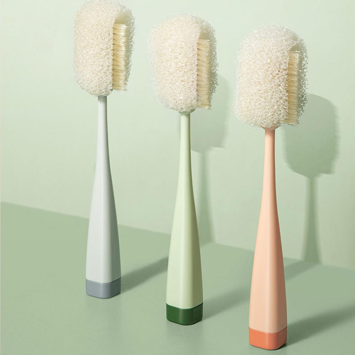 【FUN LIVE】 Long Handle Bottle Brush Cleaner Removable Cleaner Cups Scrubber Washing Brushe Sponge Cleaning Brush Bottle Washer For Kitchen