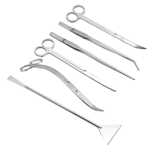 【HOT】 Aquarium Scissor Tweezer Tools Fish Tank Plants Wave Scissors Grass Stainless Cleaning Tools Storage Holder Aquarium Accessories