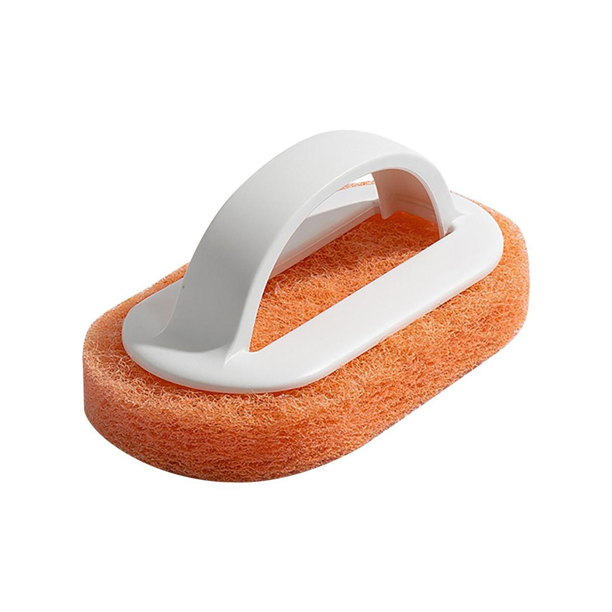 【HOT】 Top Selling Sponge Brush With Handle Reusable Washable Cleaner Rust Removal Sink Pot Dish Scrubber Bathroom Cleaning Brush