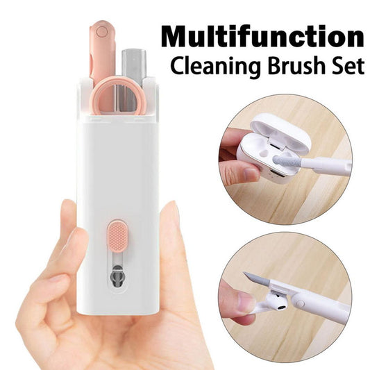 【FUN LIVE】 7-In-1 Computer Keyboard Cleaner Brush Kit Earphone Cleaning Pen For Headset Keyboard Cleaning Tools Cleaner Keycap Puller Kit